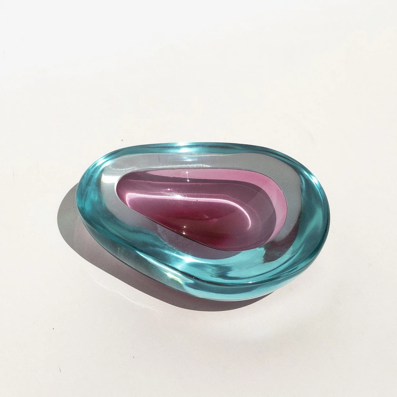 Submerged Murano glass bowl in the style of F. Poli, 1960s 2