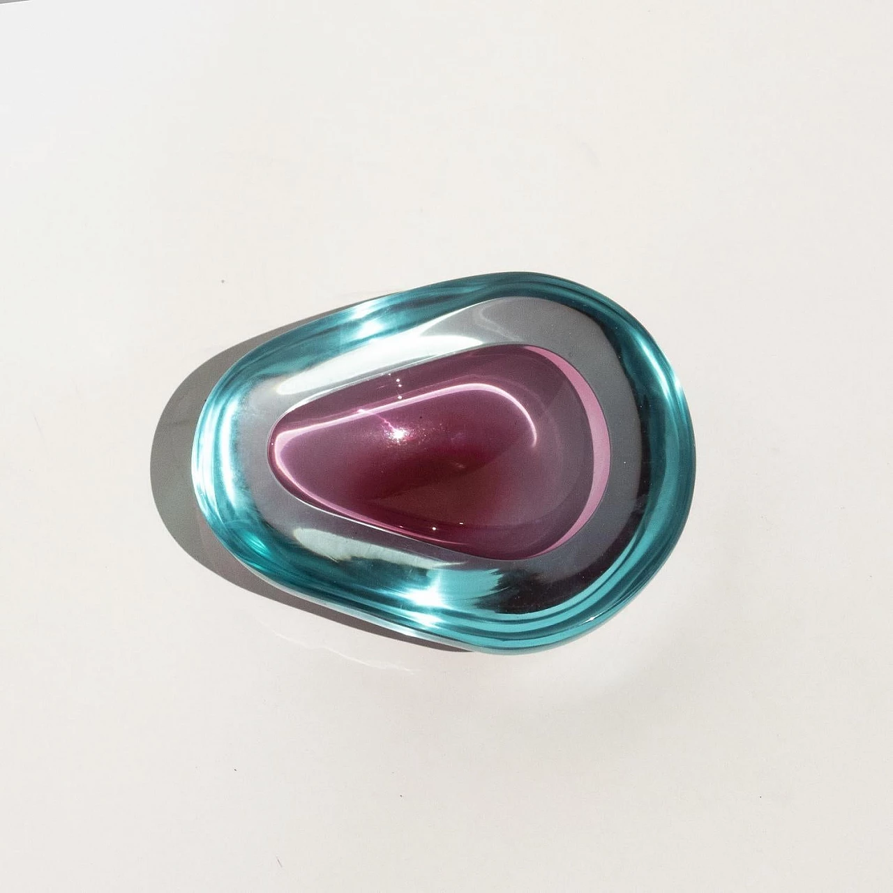Submerged Murano glass bowl in the style of F. Poli, 1960s 3