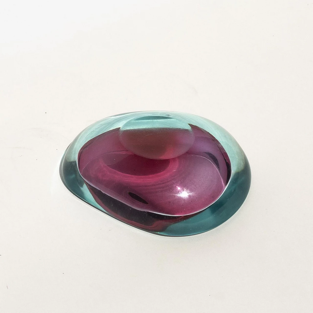 Submerged Murano glass bowl in the style of F. Poli, 1960s 5