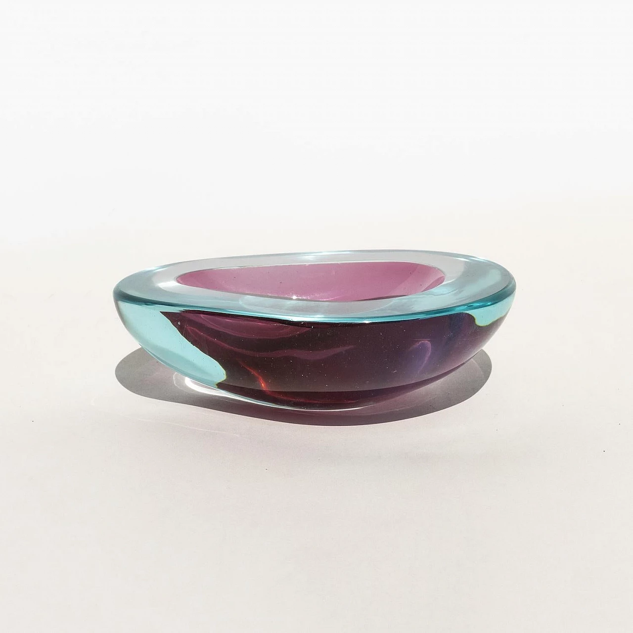 Submerged Murano glass bowl in the style of F. Poli, 1960s 6