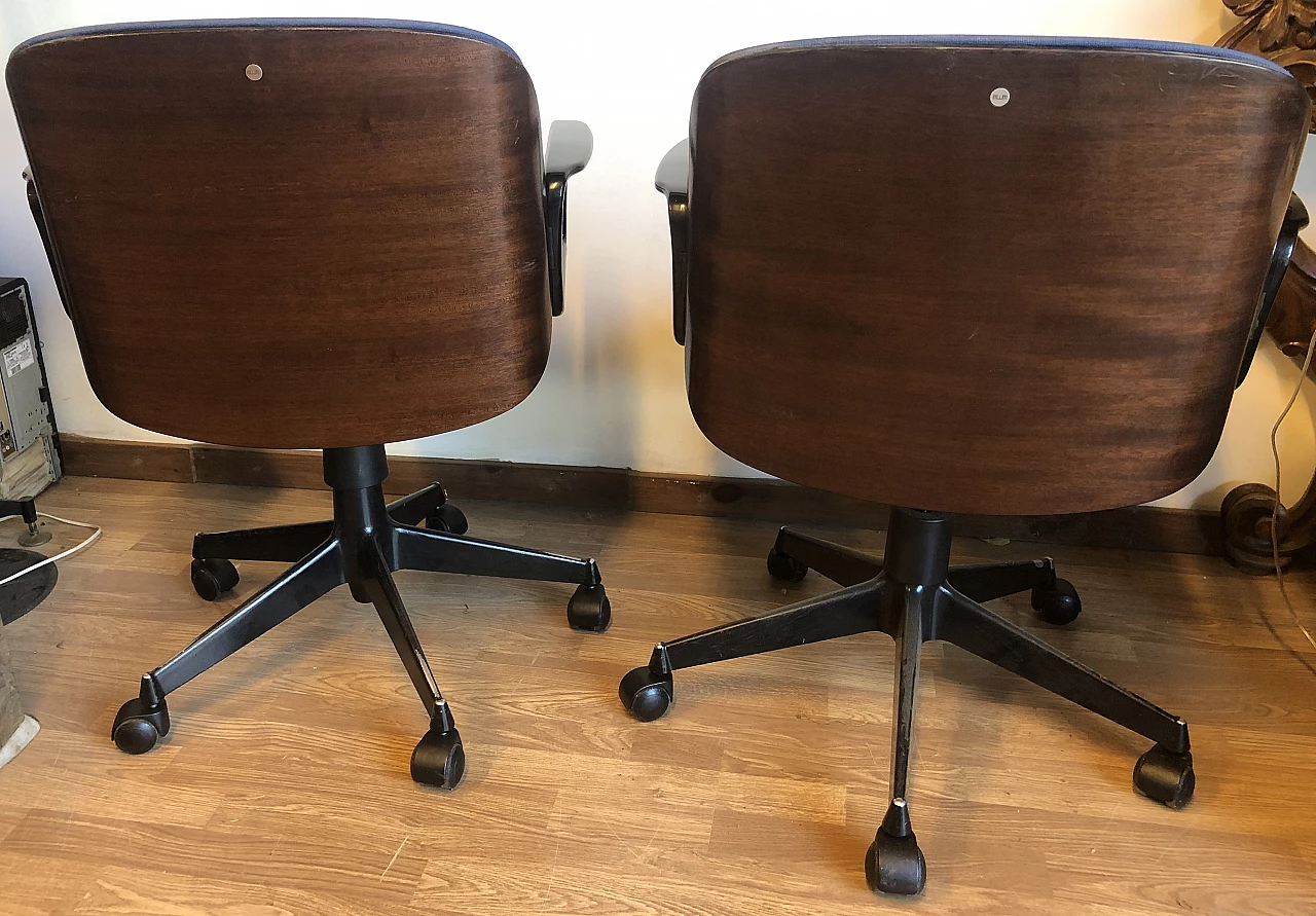 Pair of office chairs by Ico Parisi for MIM Roma, 1970s 2