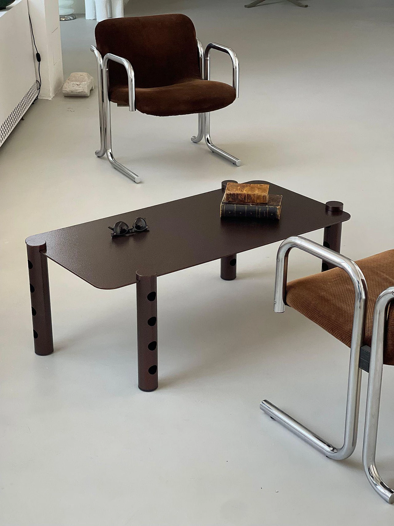 Brown metal coffee table 5