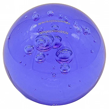 Spherical purple Murano glass paperweight, 1970s