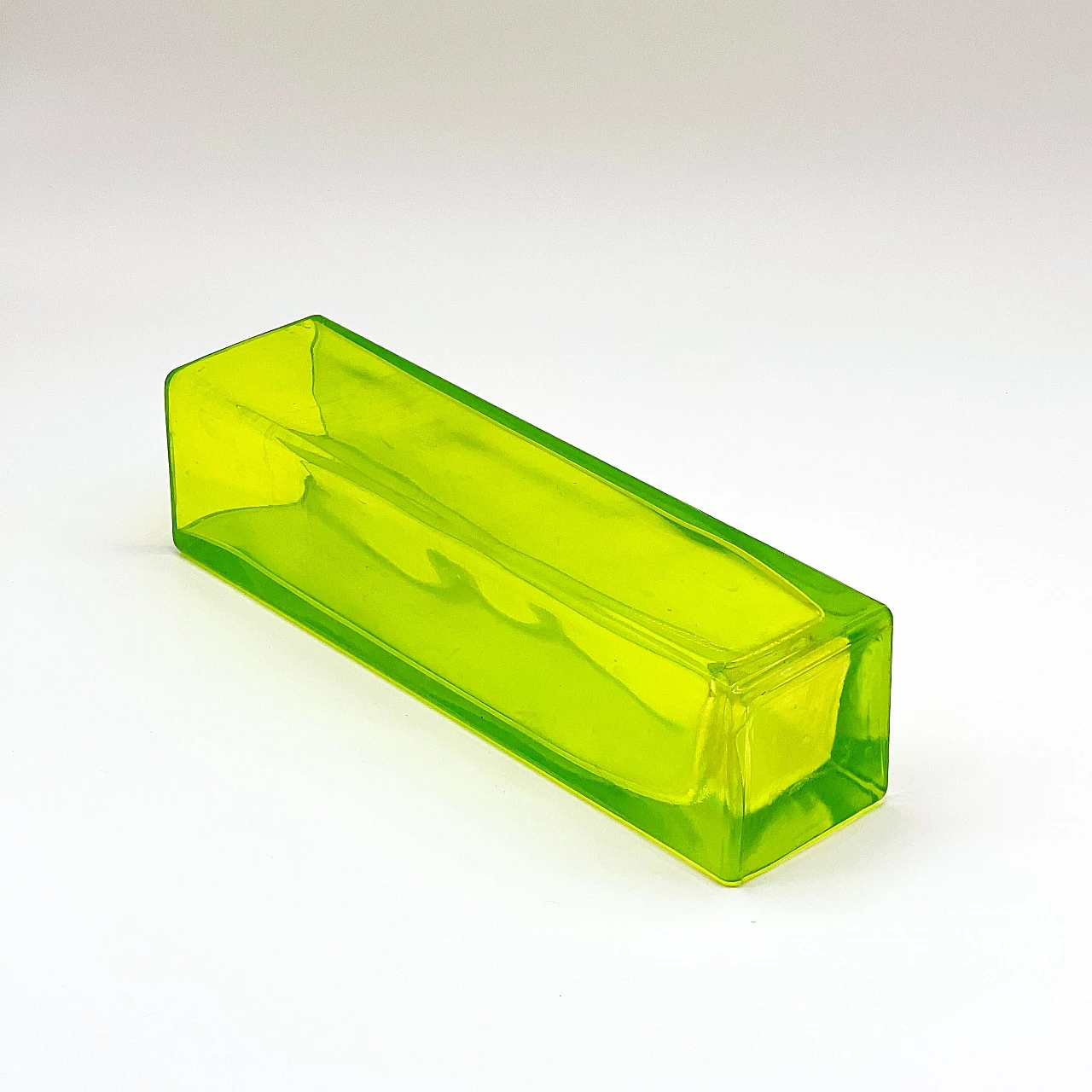 Squared green Murano glass vase, 1960s 6