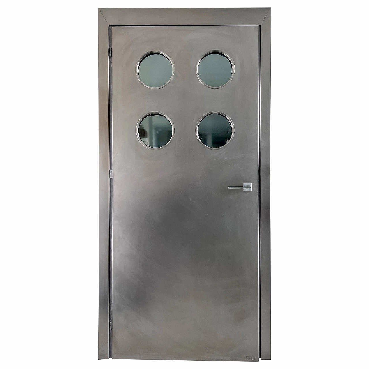 Steel door with portholes in the style of Jean Prouvé 1