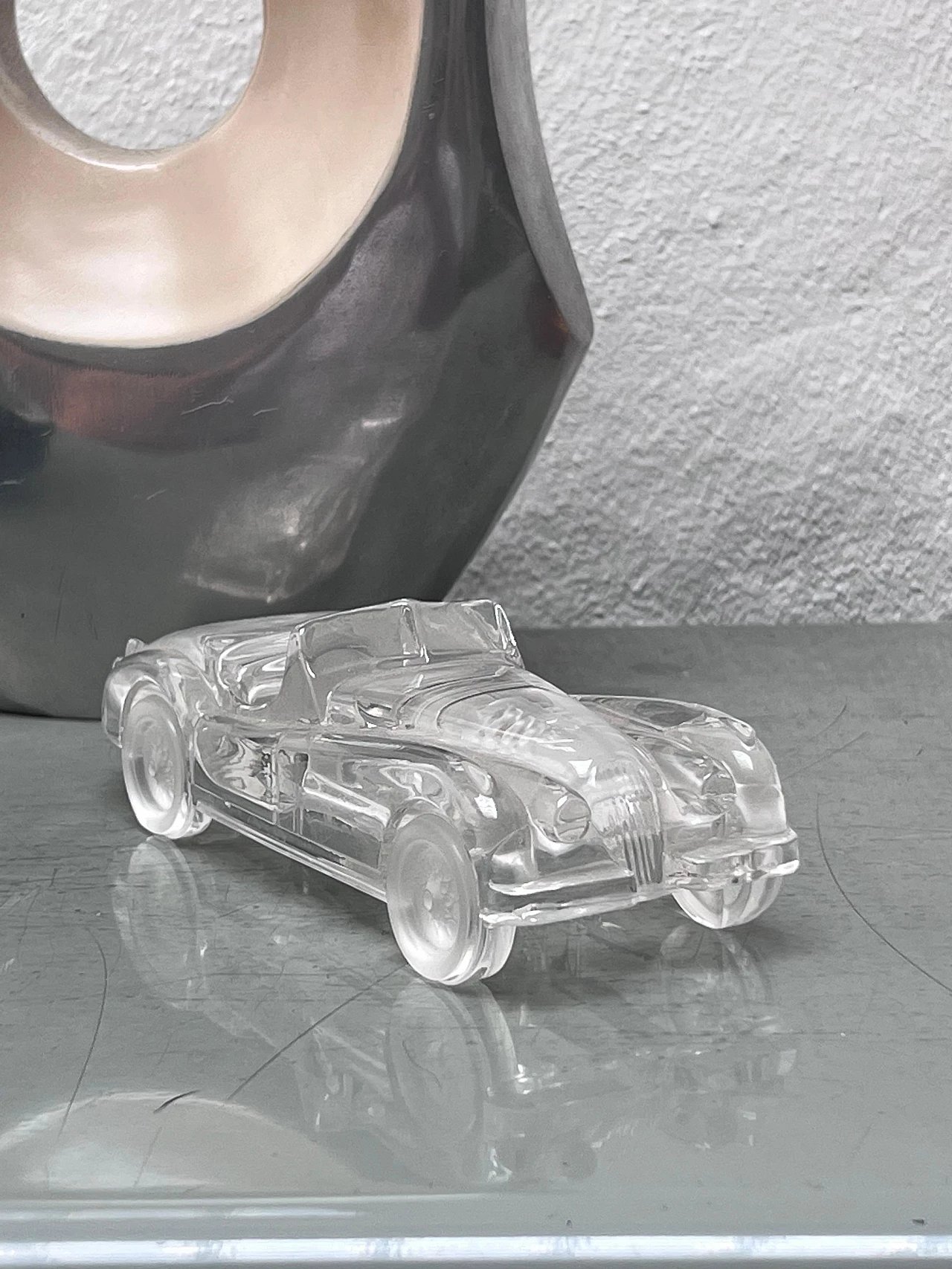 Modellino di auto Jaguar XK 120 in cristallo, anni '80 3