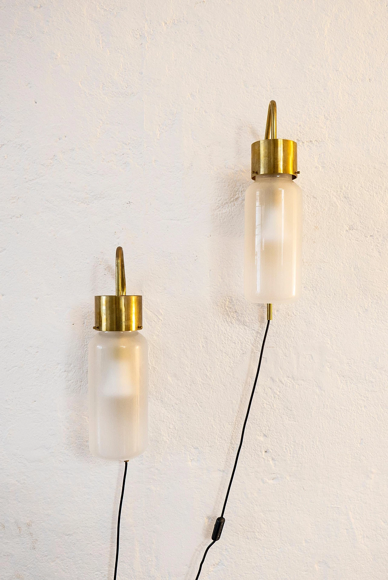 Pair of LP10 Bidone wall lights by Azucena, 1950s 3