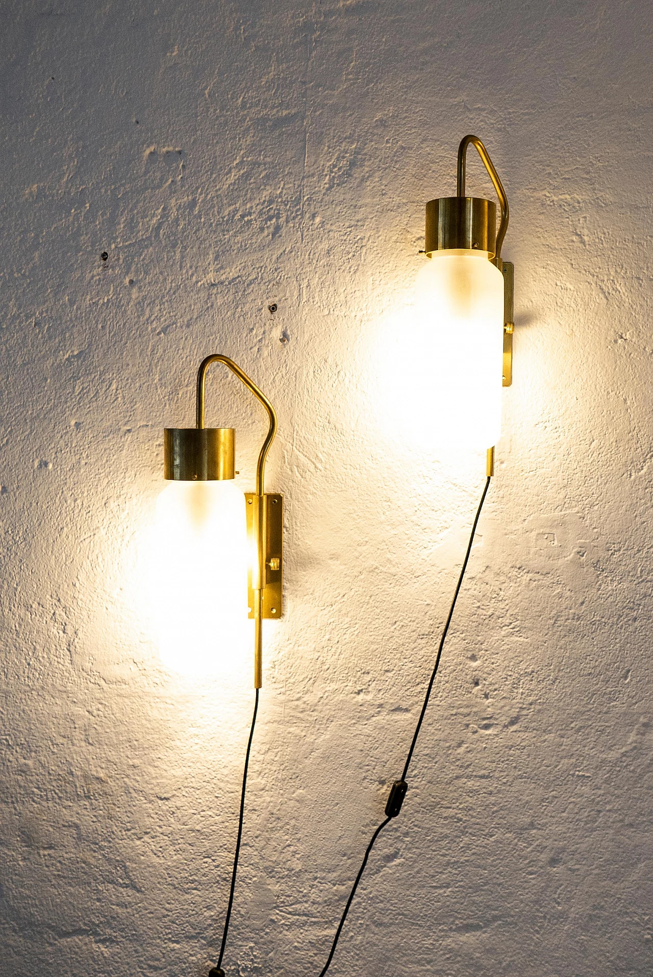 Pair of LP10 Bidone wall lights by Azucena, 1950s 9