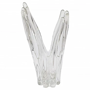 Transparent Murano glass sculpture vase, 1960s