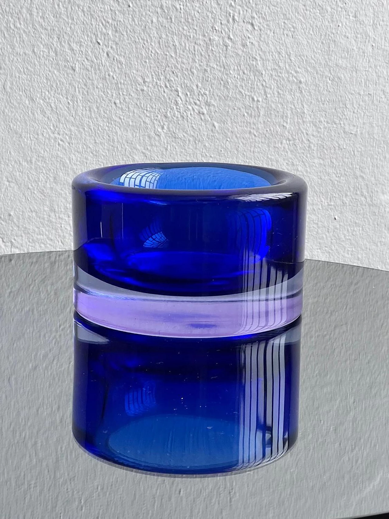 Blue Murano glass bowl by Mario Pinzoni for Seguso, 1960s 2