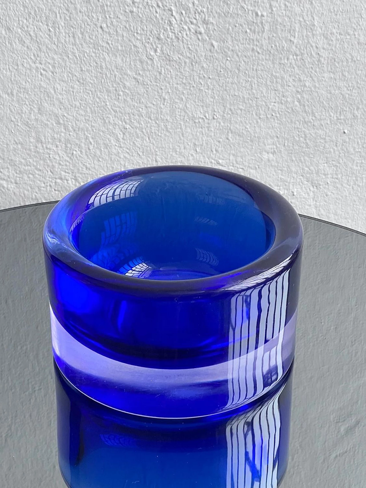 Blue Murano glass bowl by Mario Pinzoni for Seguso, 1960s 3