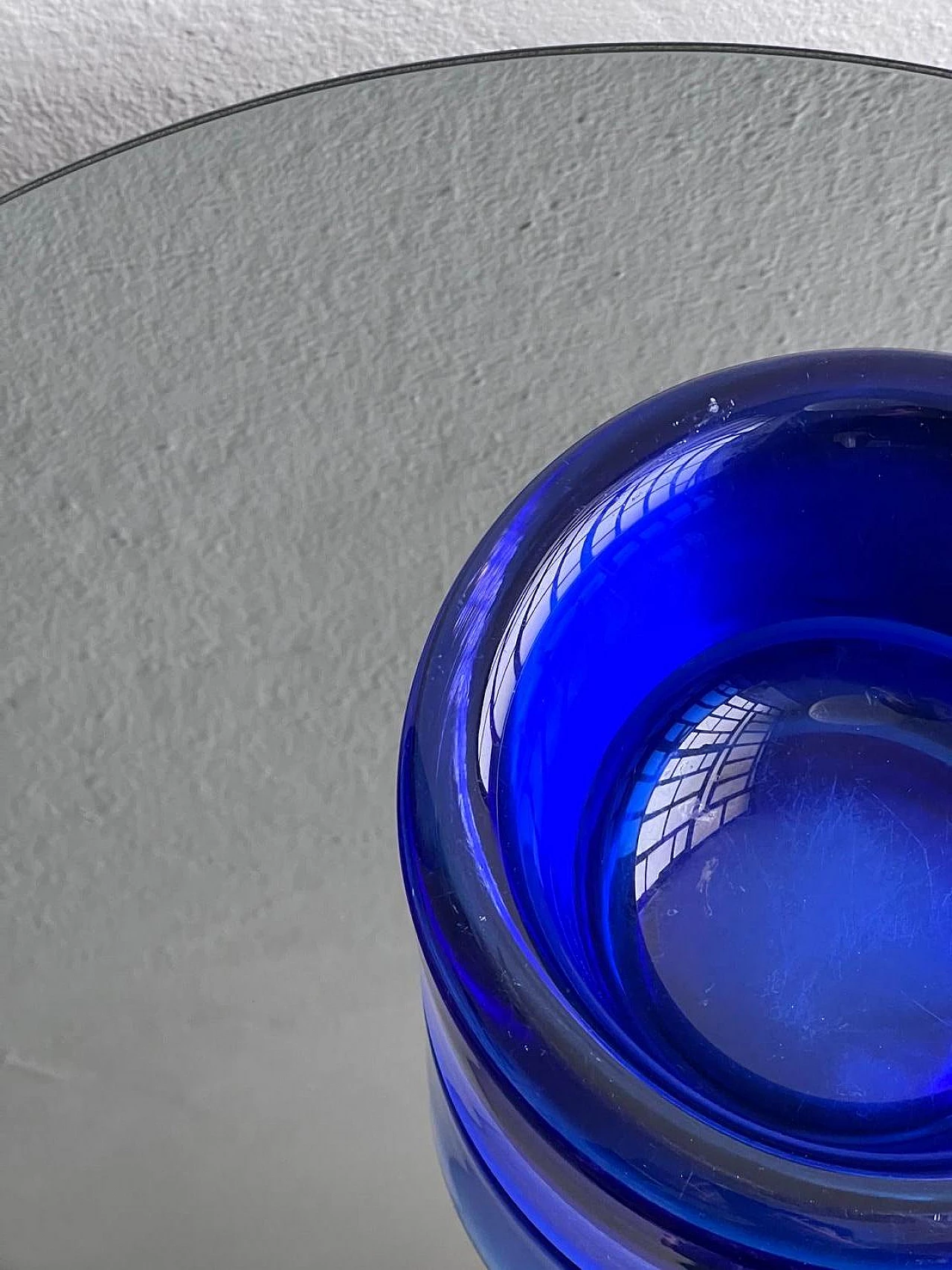Blue Murano glass bowl by Mario Pinzoni for Seguso, 1960s 5
