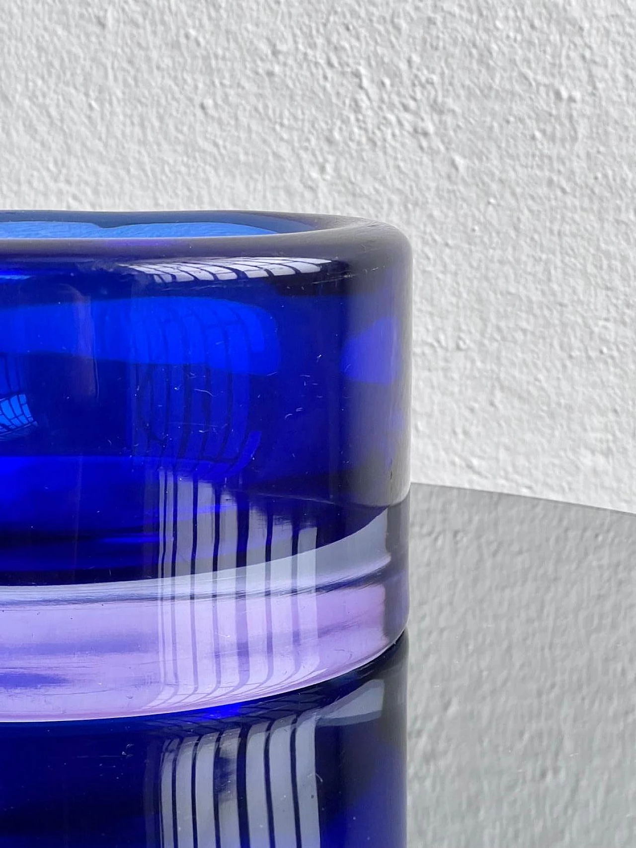 Blue Murano glass bowl by Mario Pinzoni for Seguso, 1960s 6