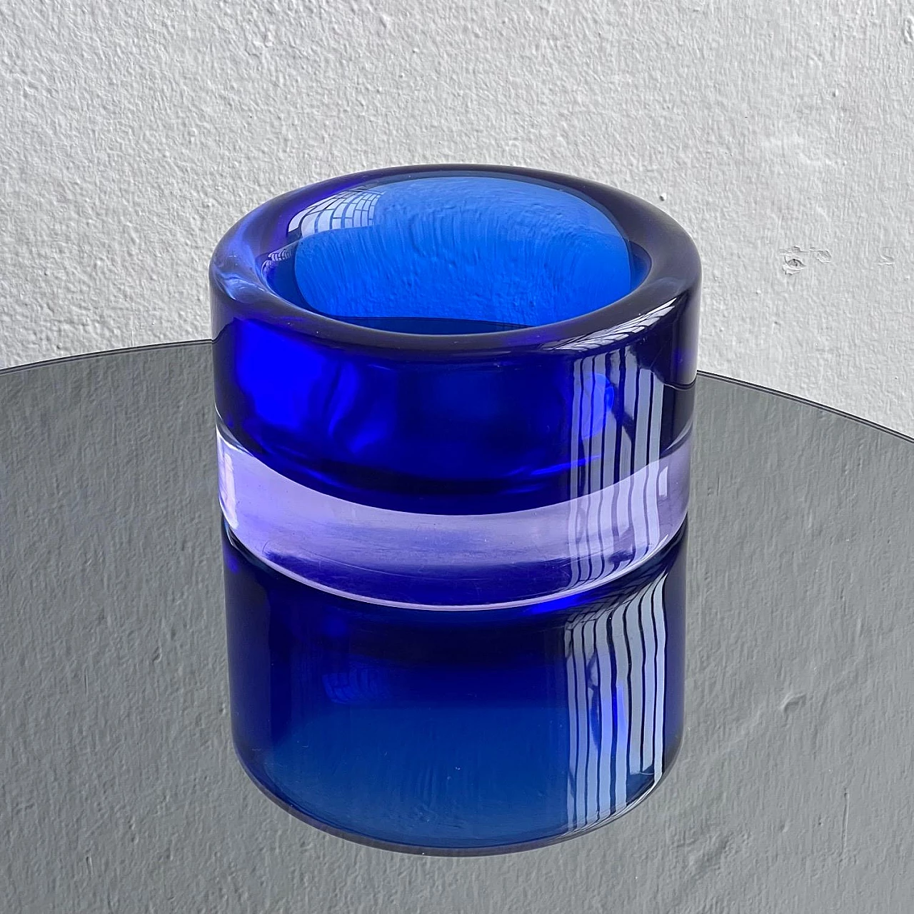 Blue Murano glass bowl by Mario Pinzoni for Seguso, 1960s 7