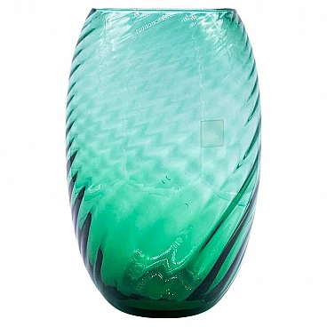 Vaso in vetro soffiato di Murano verde di IVM, anni '60
