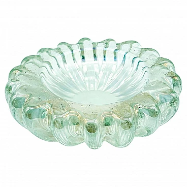 Aqua green Murano glass bowl by Seguso, 1950s