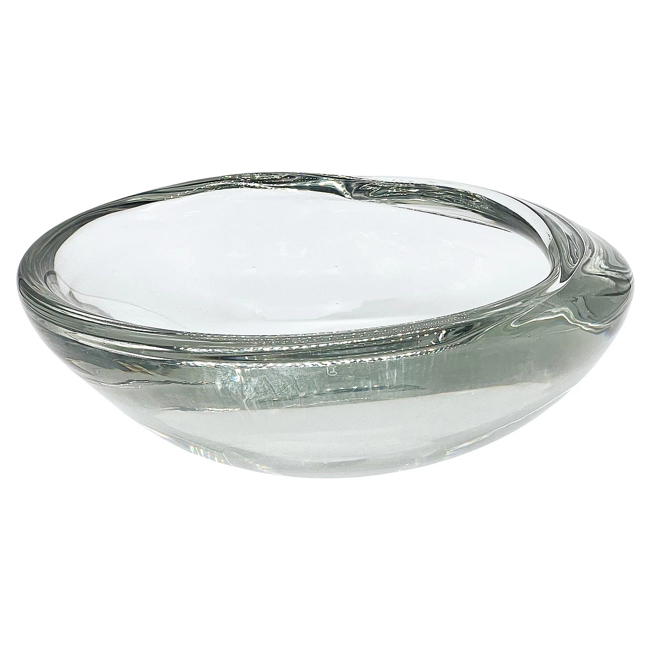 Transparent Murano glass bowl by Alfredo Barbini, 1960s 1