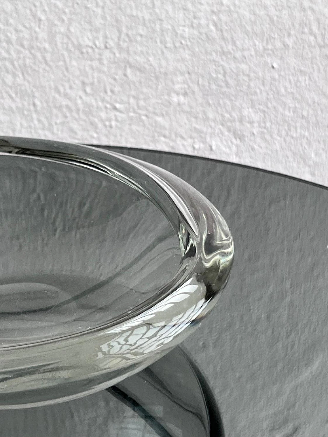 Transparent Murano glass bowl by Alfredo Barbini, 1960s 5
