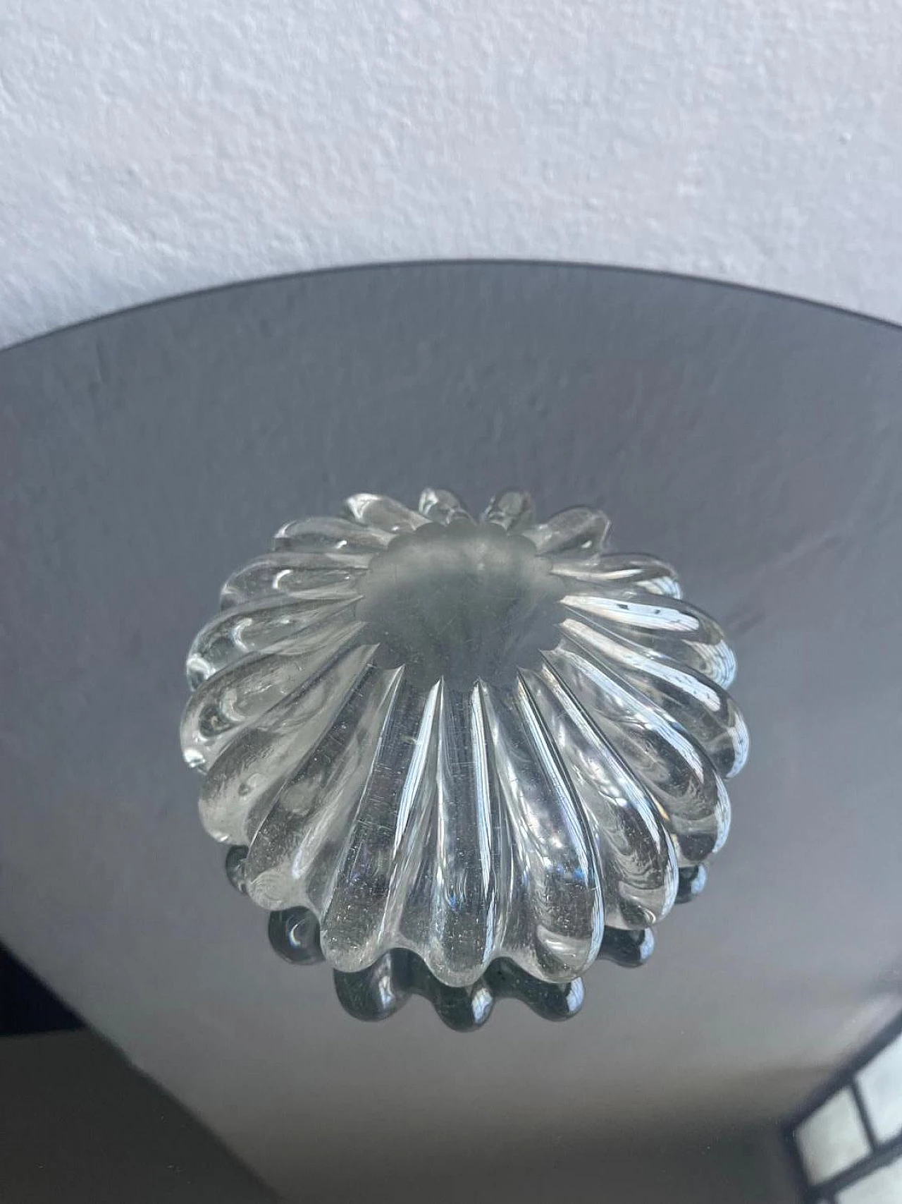 Aqua green Murano glass bowl by Seguso, 1950s 7