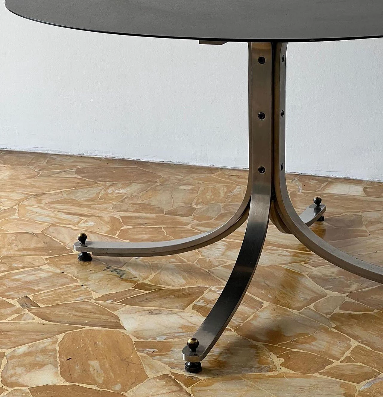 Steel and black metal table by Sergio Mazza for Arflex, 1960s 2