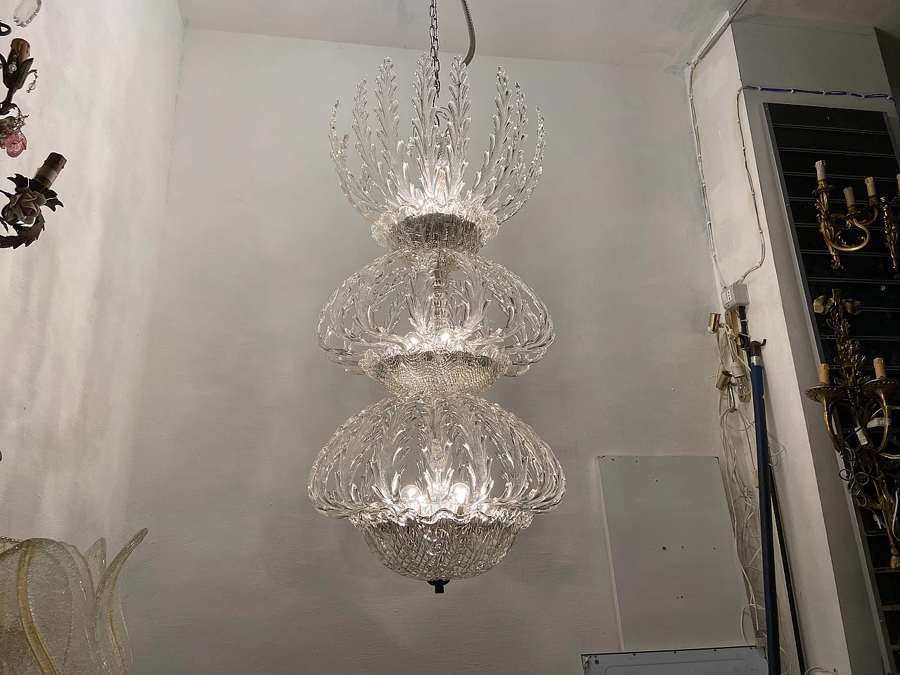 Murano glass chandelier by Barovier & Toso, 1940s 7