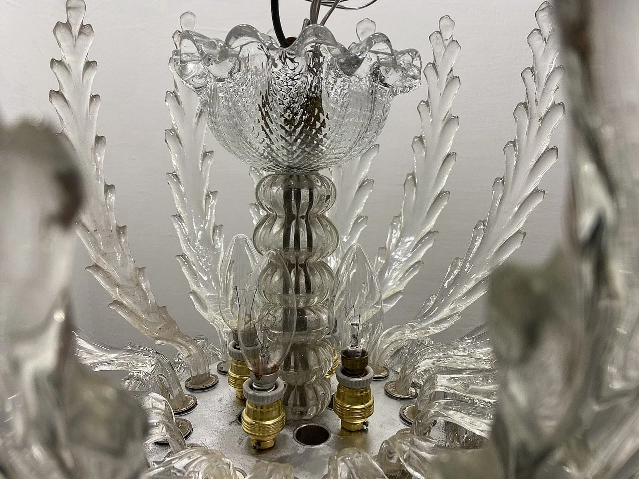 Murano glass chandelier by Barovier & Toso, 1940s 11