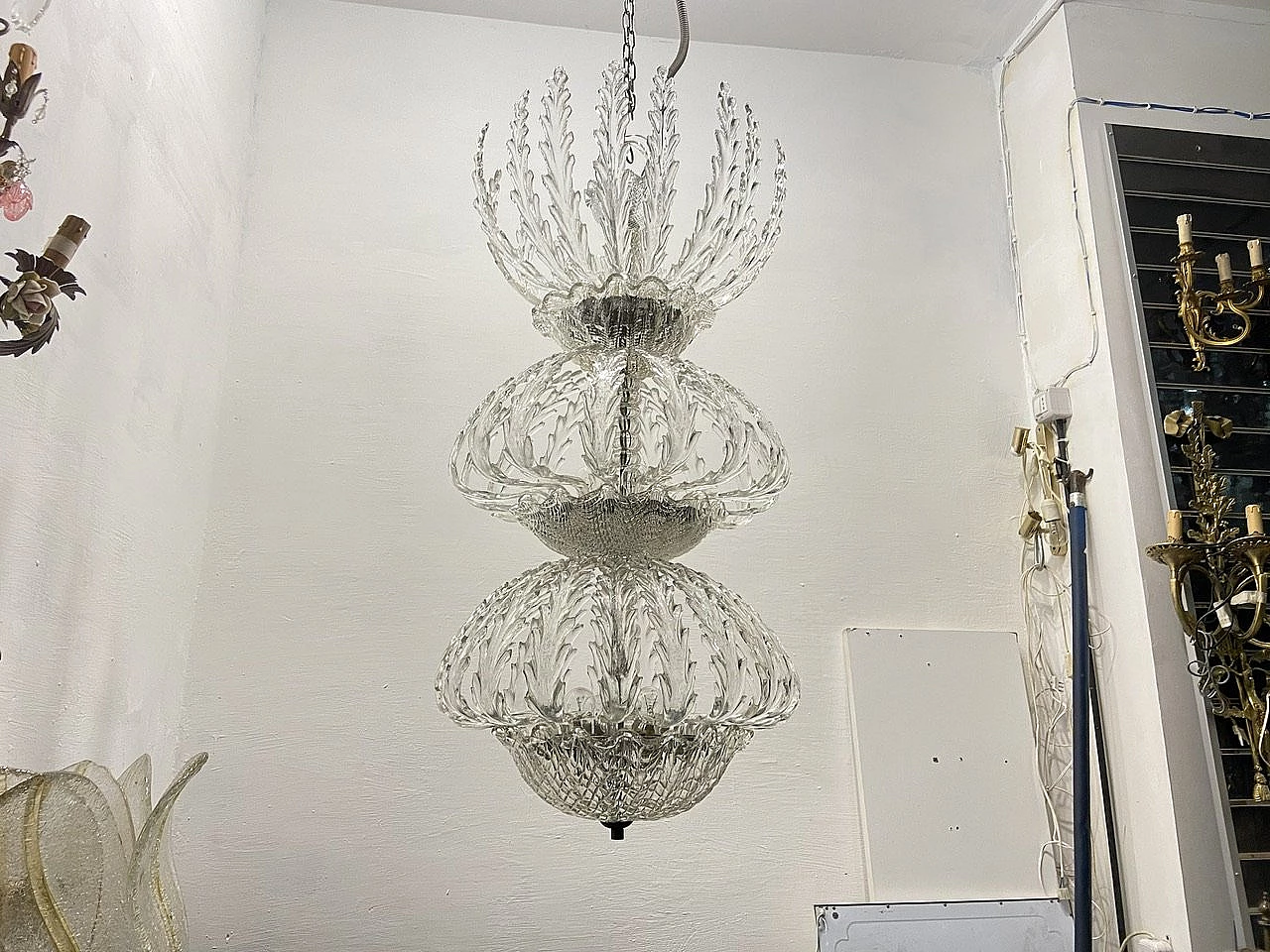Murano glass chandelier by Barovier & Toso, 1940s 12