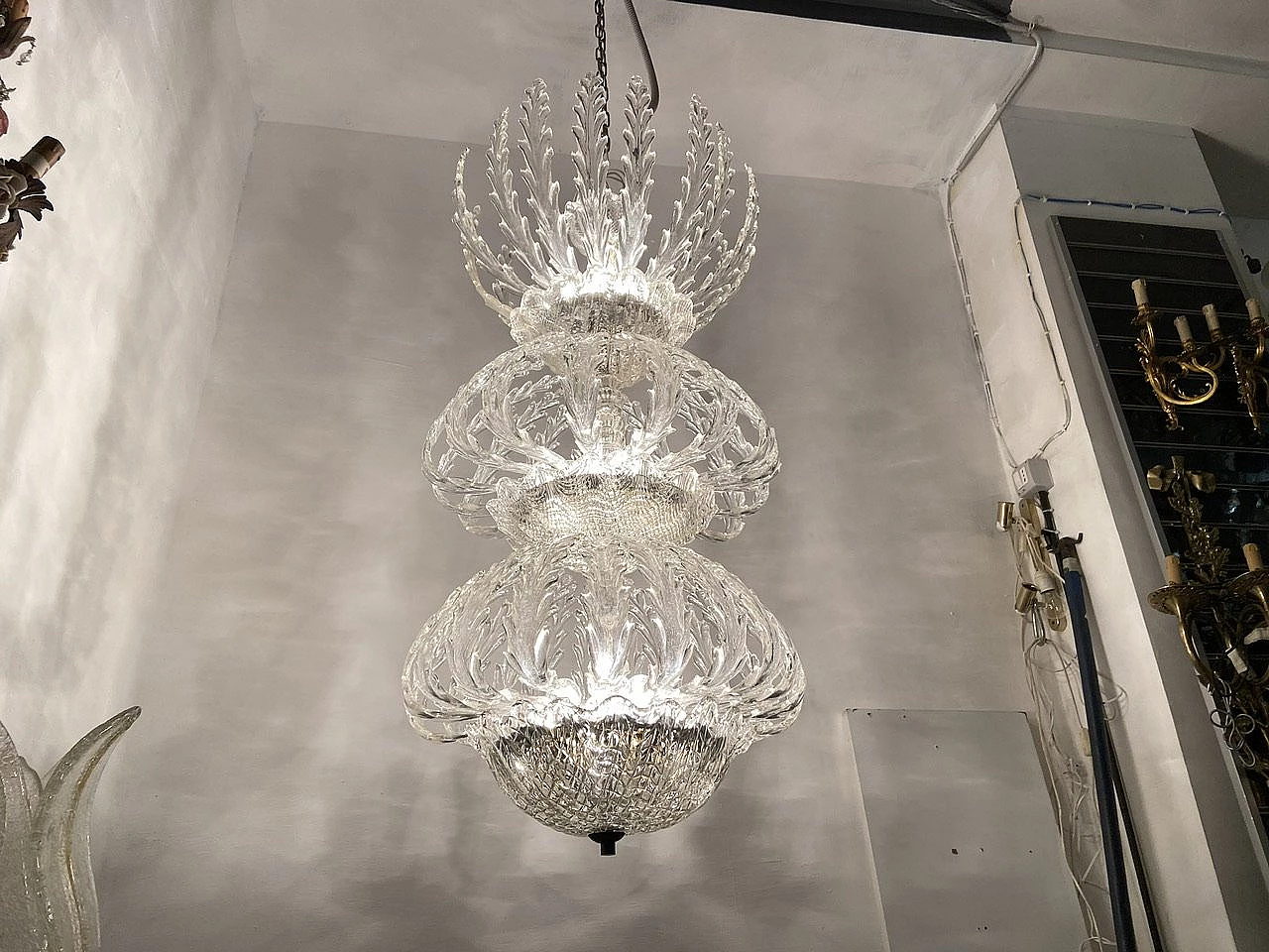 Murano glass chandelier by Barovier & Toso, 1940s 17