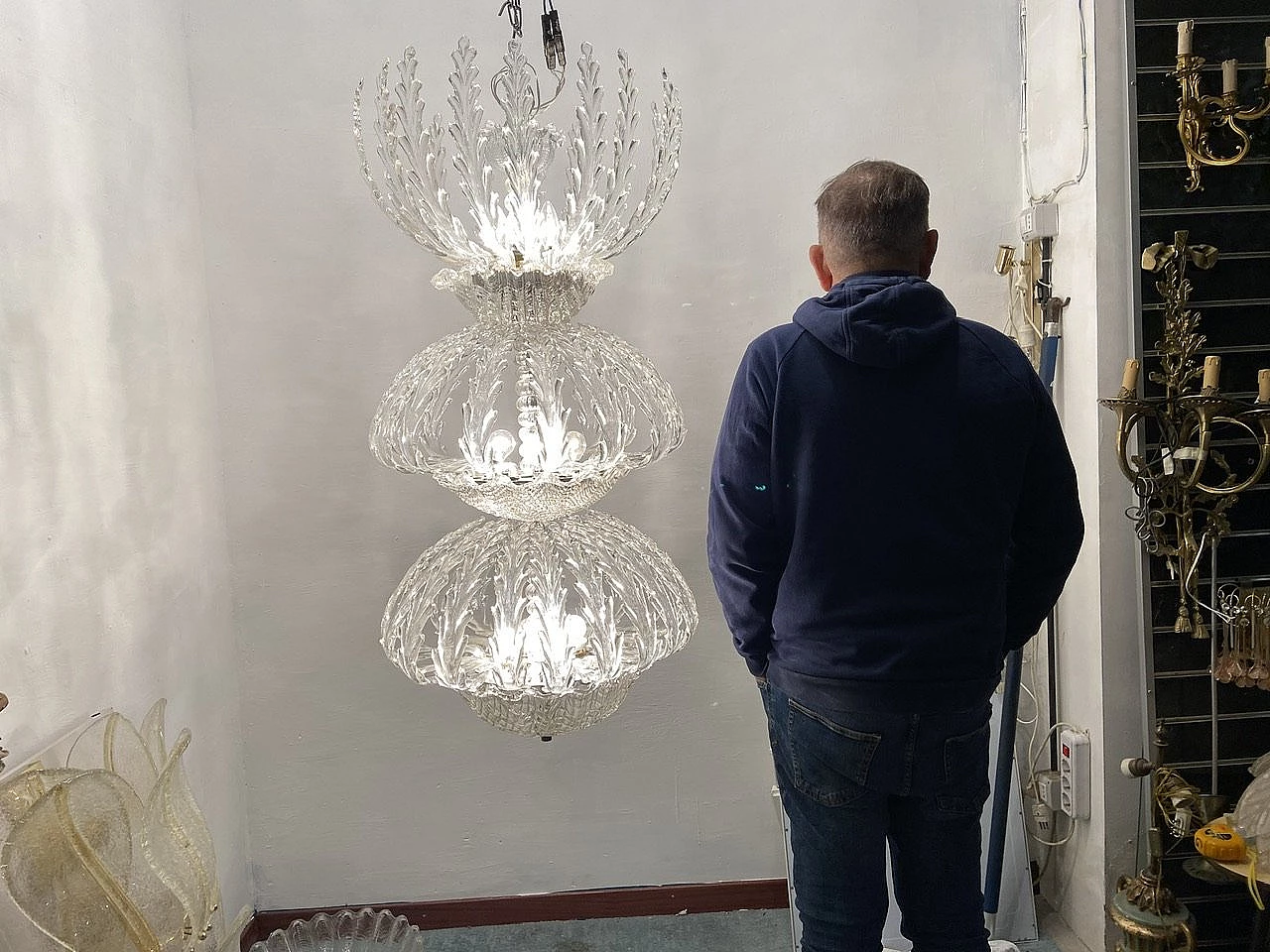 Murano glass chandelier by Barovier & Toso, 1940s 20