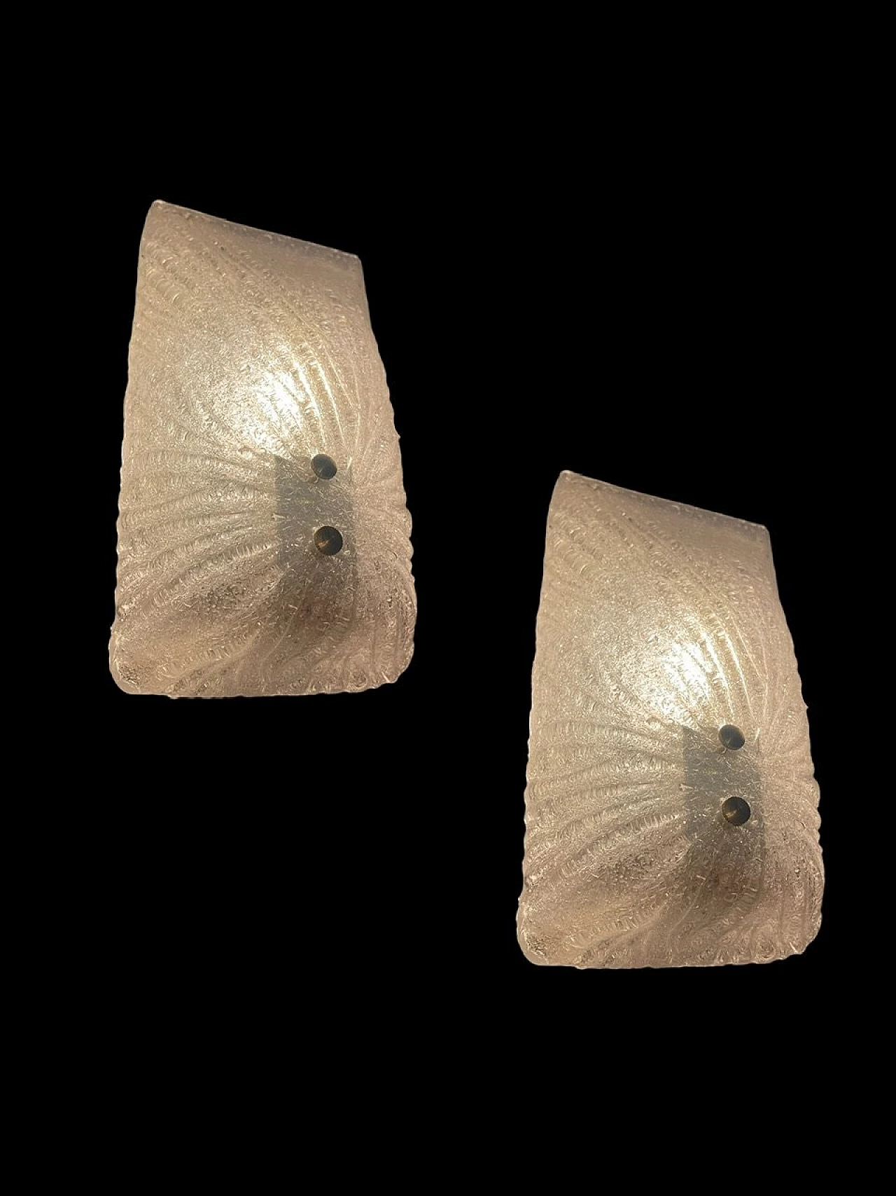 Pair of Murano glass sconces with brass detail, 1960s 9