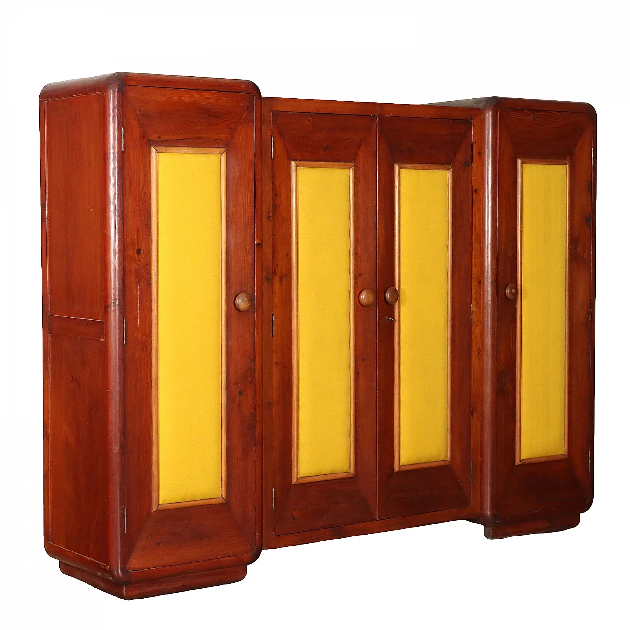 Wardrobe with hinged doors in solid larch wood, 1920s 1