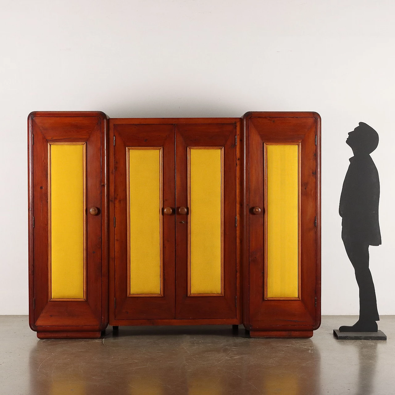 Wardrobe with hinged doors in solid larch wood, 1920s 2