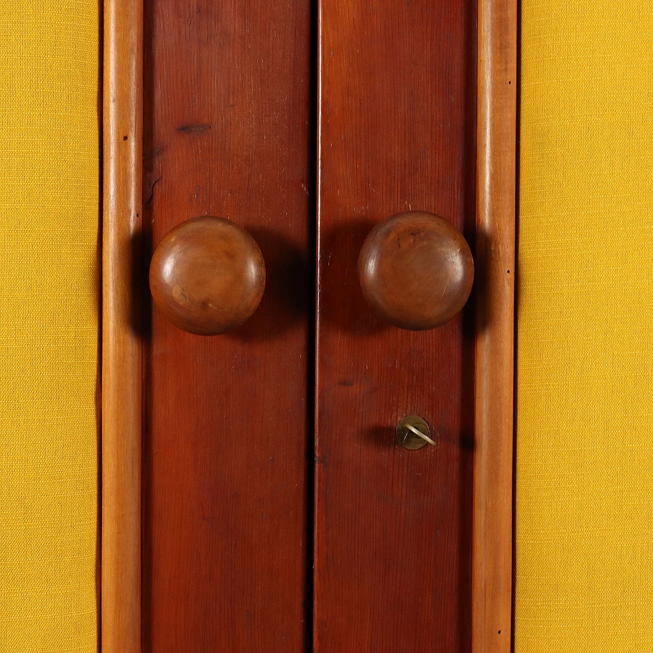 Wardrobe with hinged doors in solid larch wood, 1920s 6