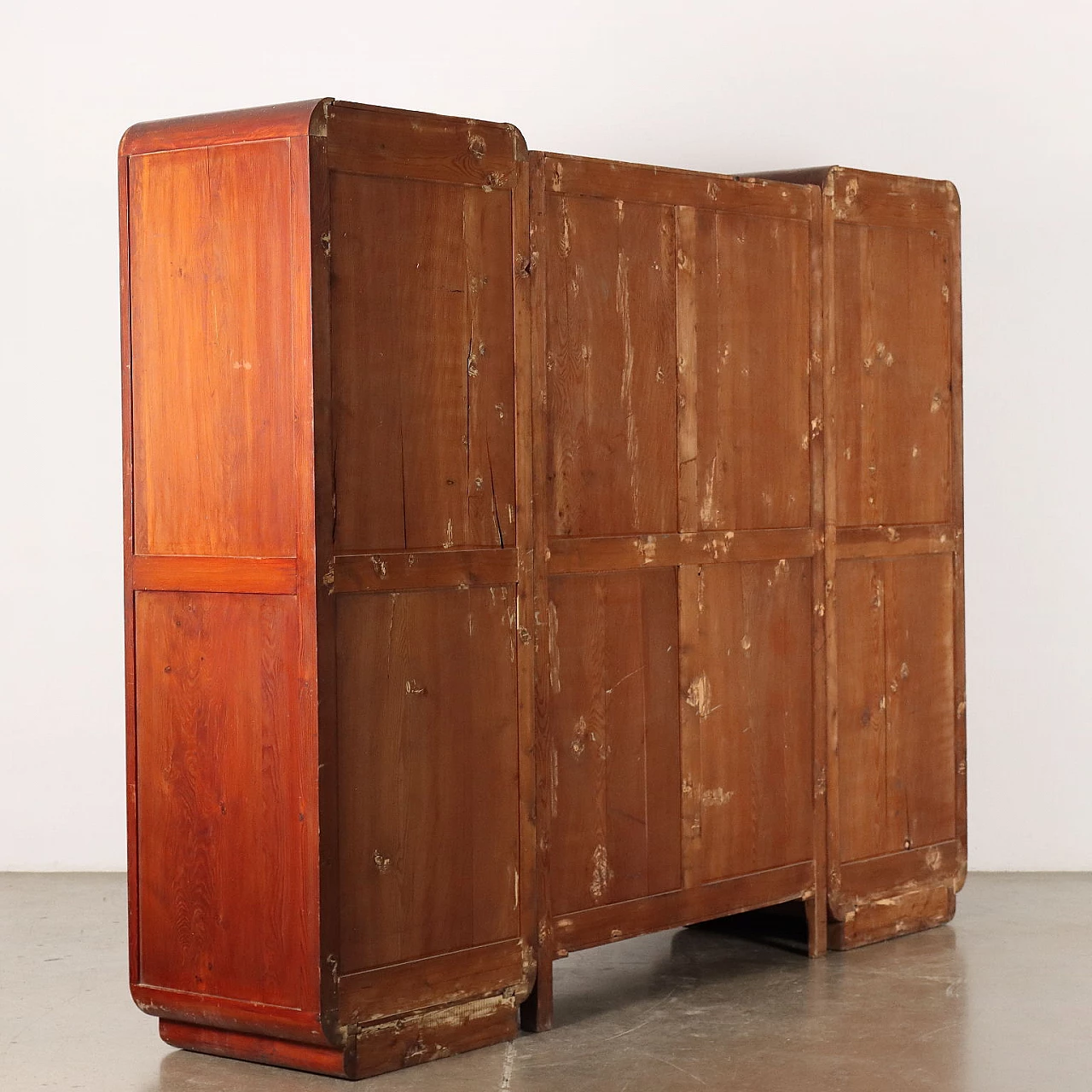 Wardrobe with hinged doors in solid larch wood, 1920s 9