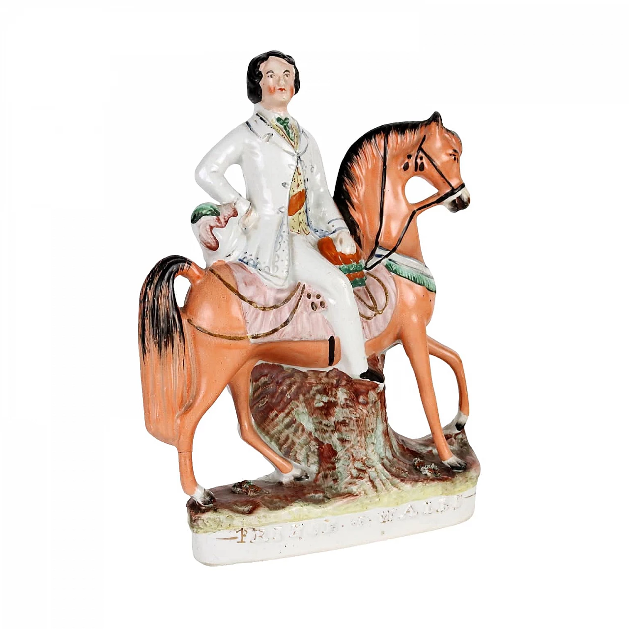 Principe del Galles a cavallo in porcellana Staffordshire, '800 1