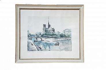 Ile de la cité, litograph, 1970s