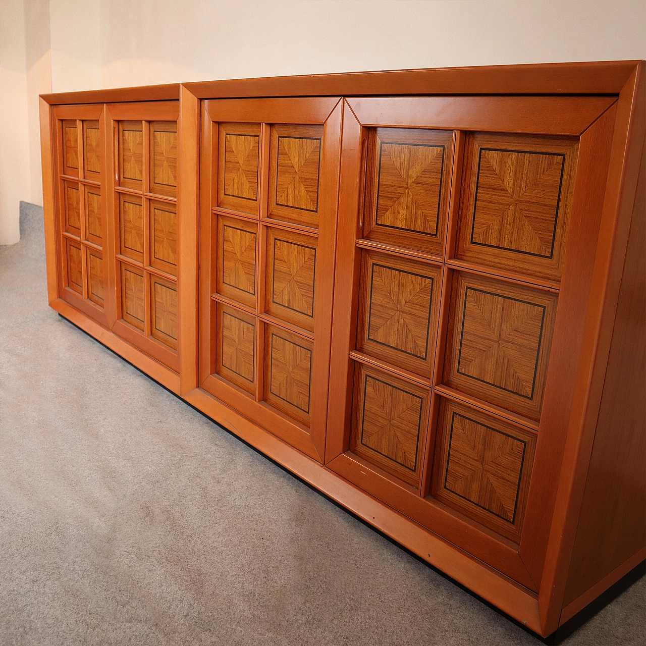 Cherrywood Caccia alla Volpe sideboard by Linea Arredo, 1970s 1