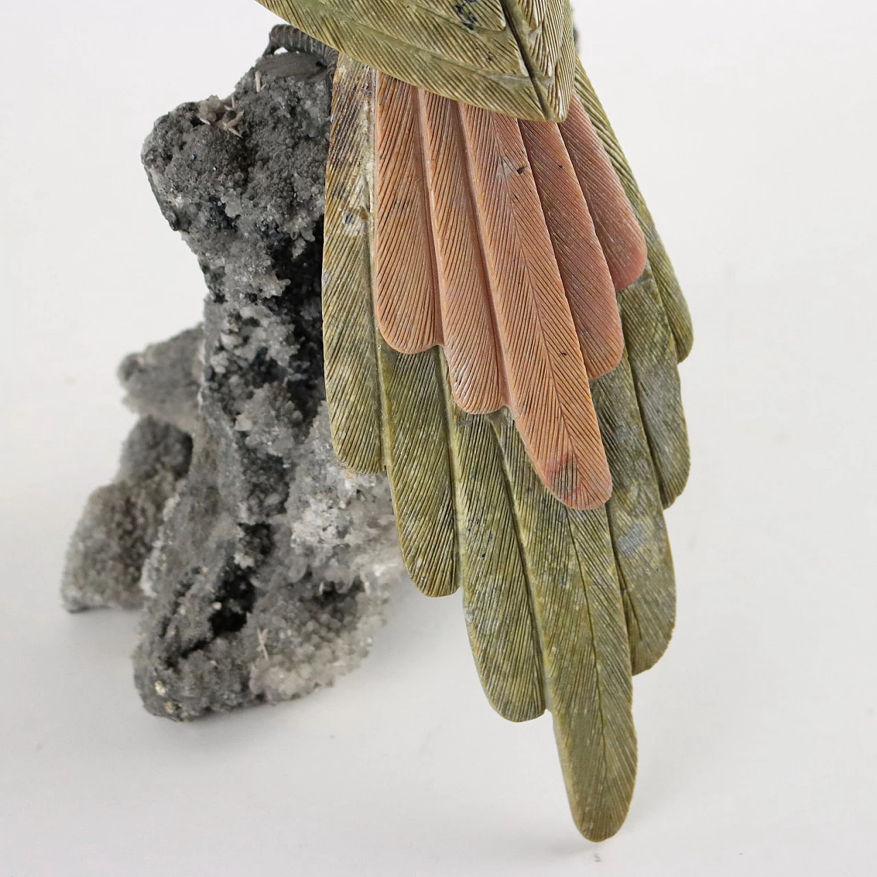Semiprecious stones parrot sculpture 5