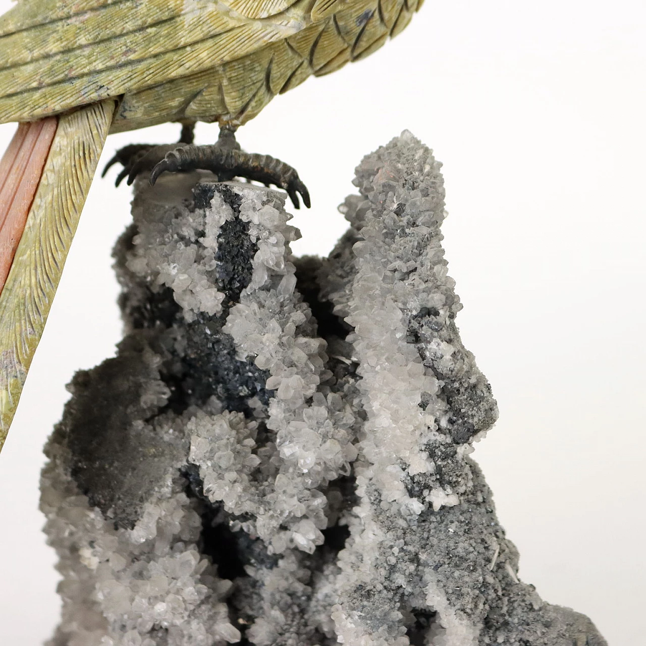 Semiprecious stones parrot sculpture 9