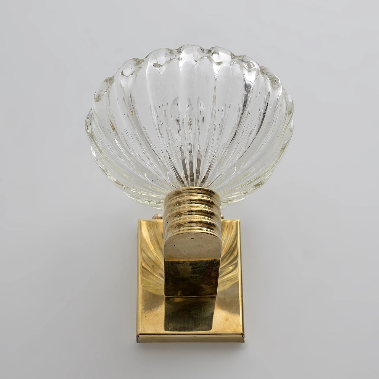 Coppia di applique Art Déco attribuite a Barovier & Toso, anni '40 5