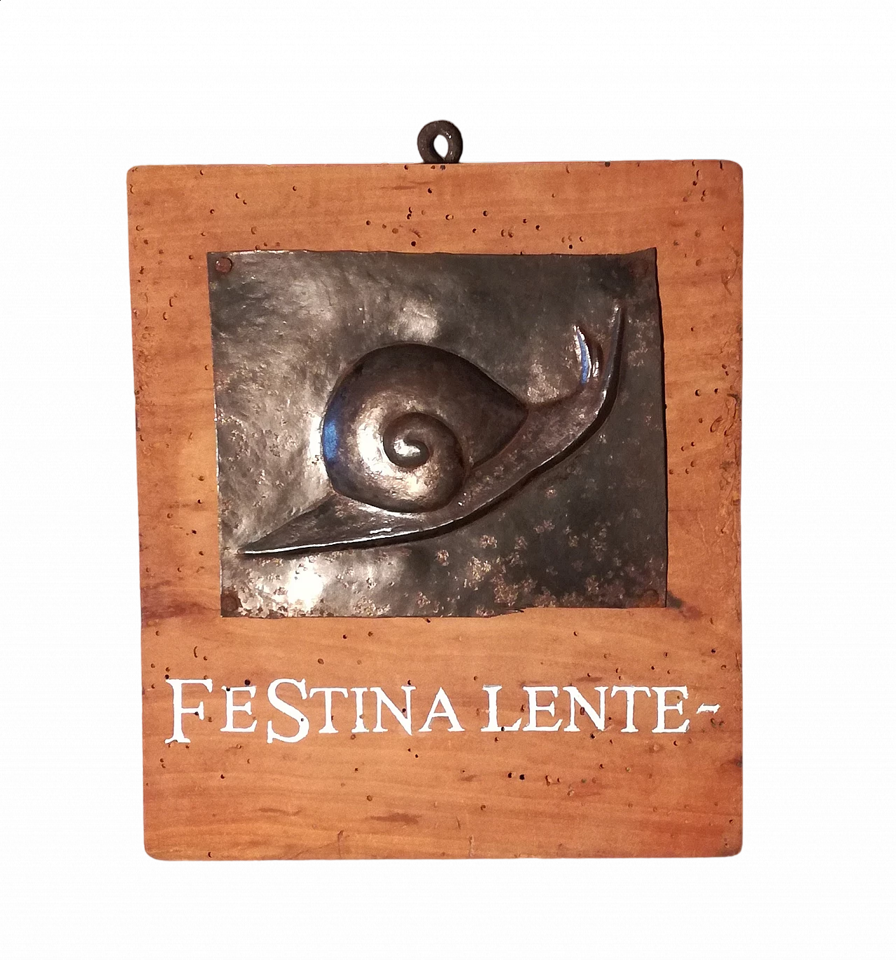 Metal and wood Festina lente tavern sign, early 20th century 11