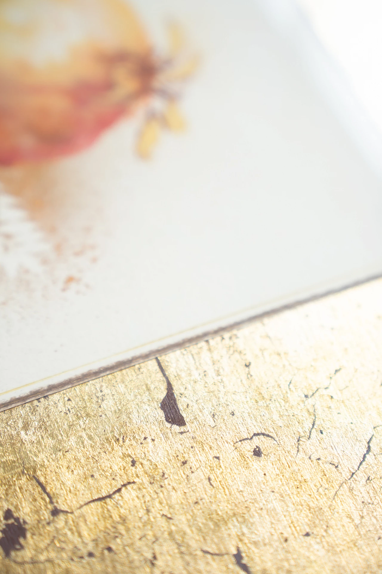 Natura, coppia di stampe in acquerello e foglia oro, anni '70 8