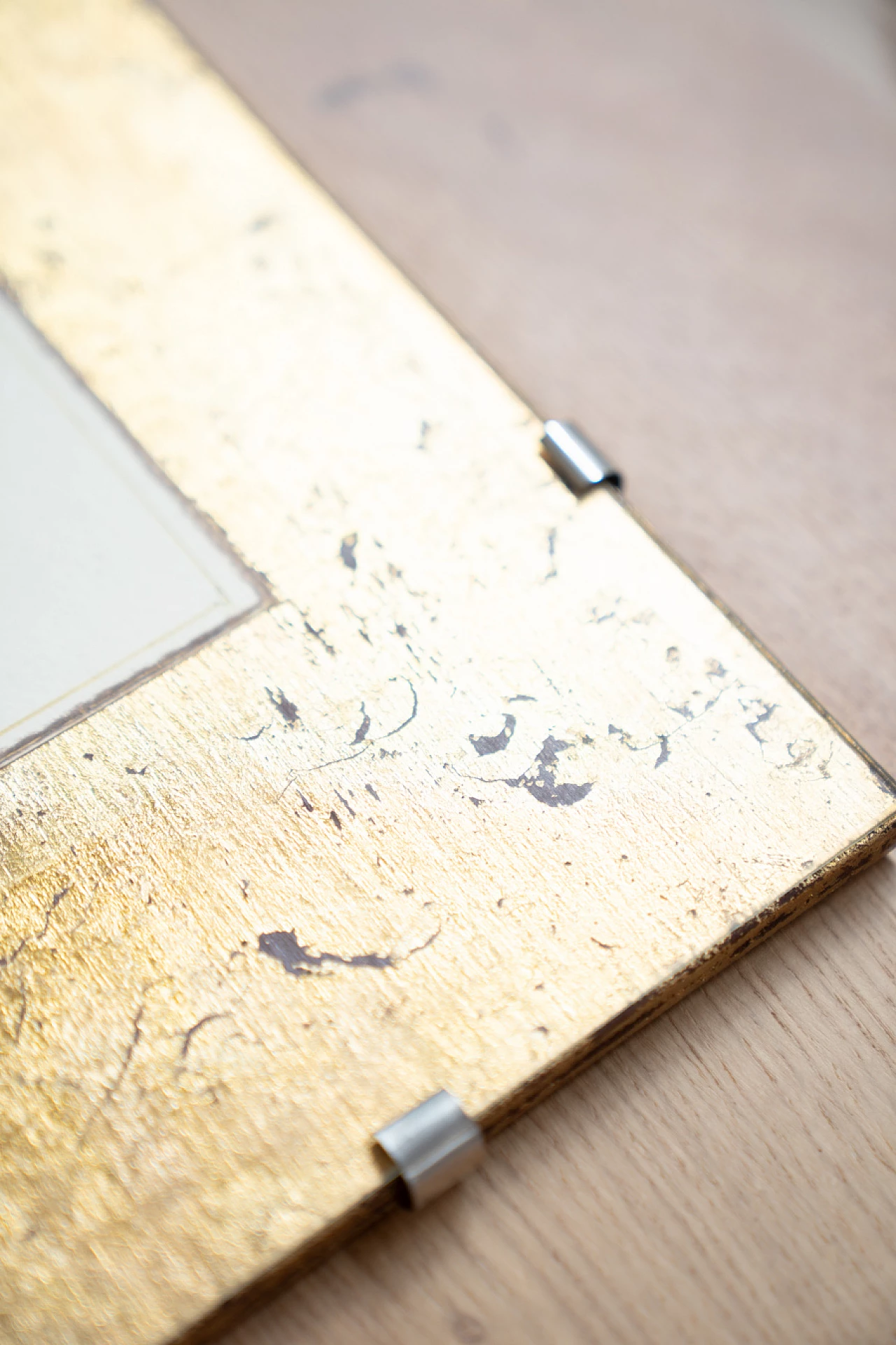 Natura, coppia di stampe in acquerello e foglia oro, anni '70 9