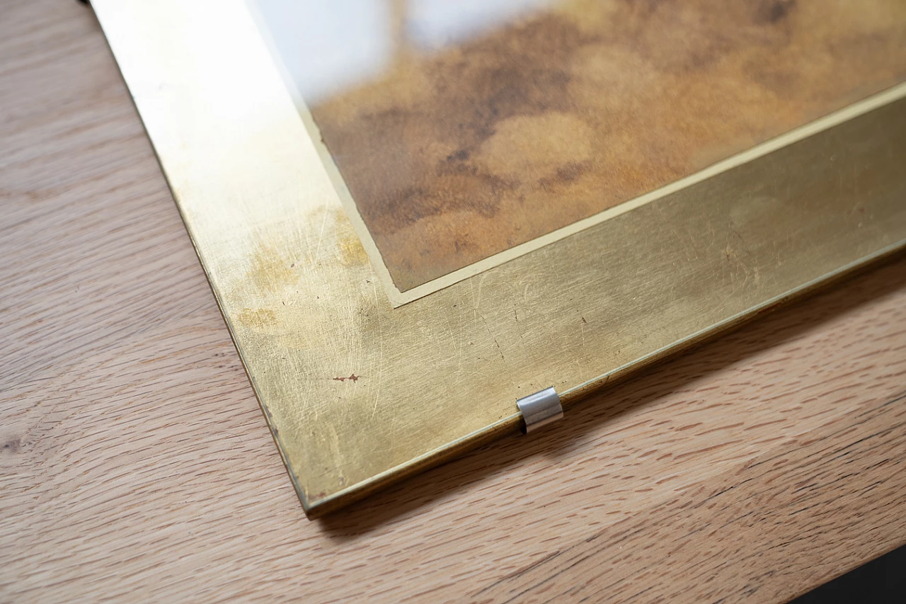 Natura, coppia di stampe in acquerello e foglia oro, anni '70 11