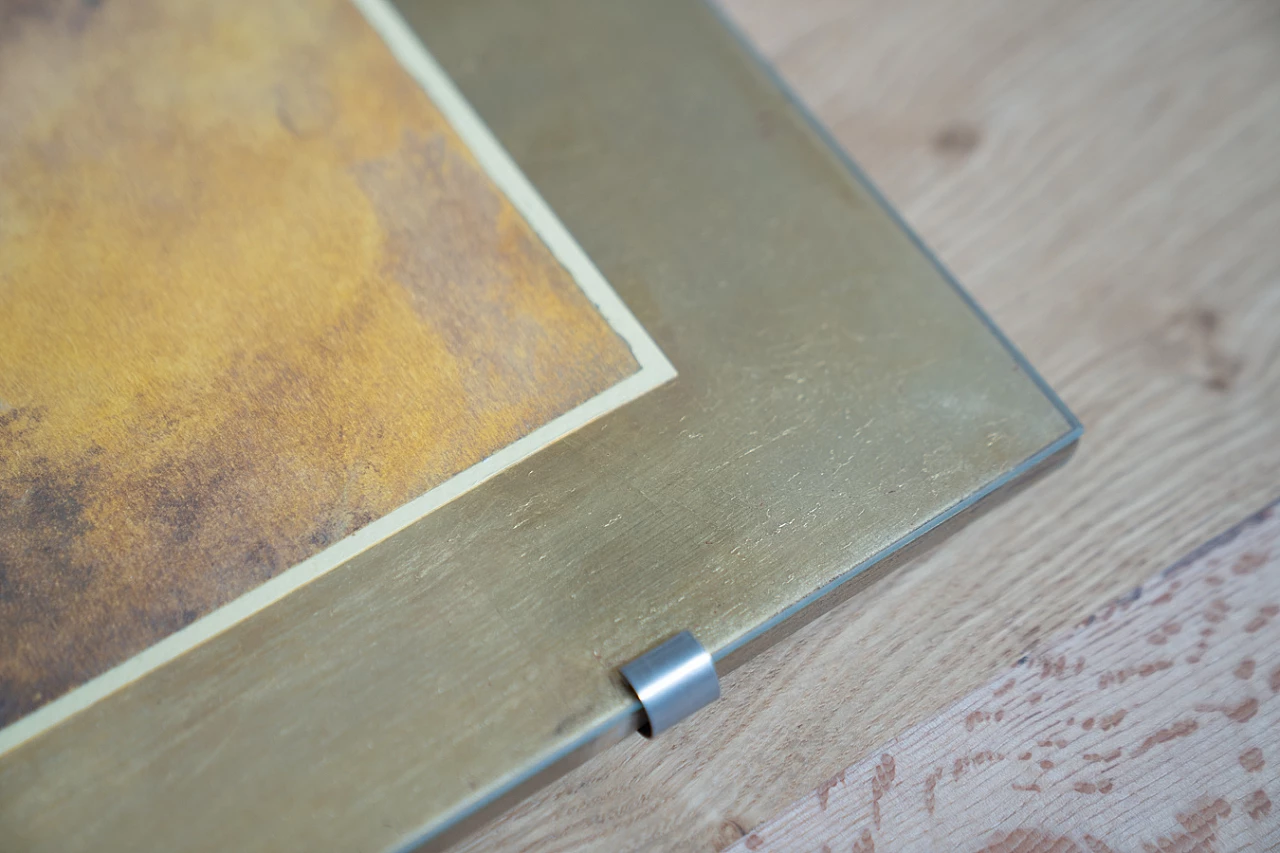 Natura, coppia di stampe in acquerello e foglia oro, anni '70 16