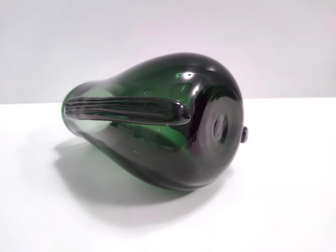 Art Deco green blown glass vase, 1940s 7