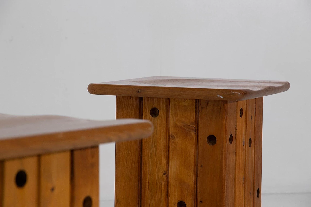 Pair of pine stools attributed to Giuseppe Rivadossi, 1970s 11