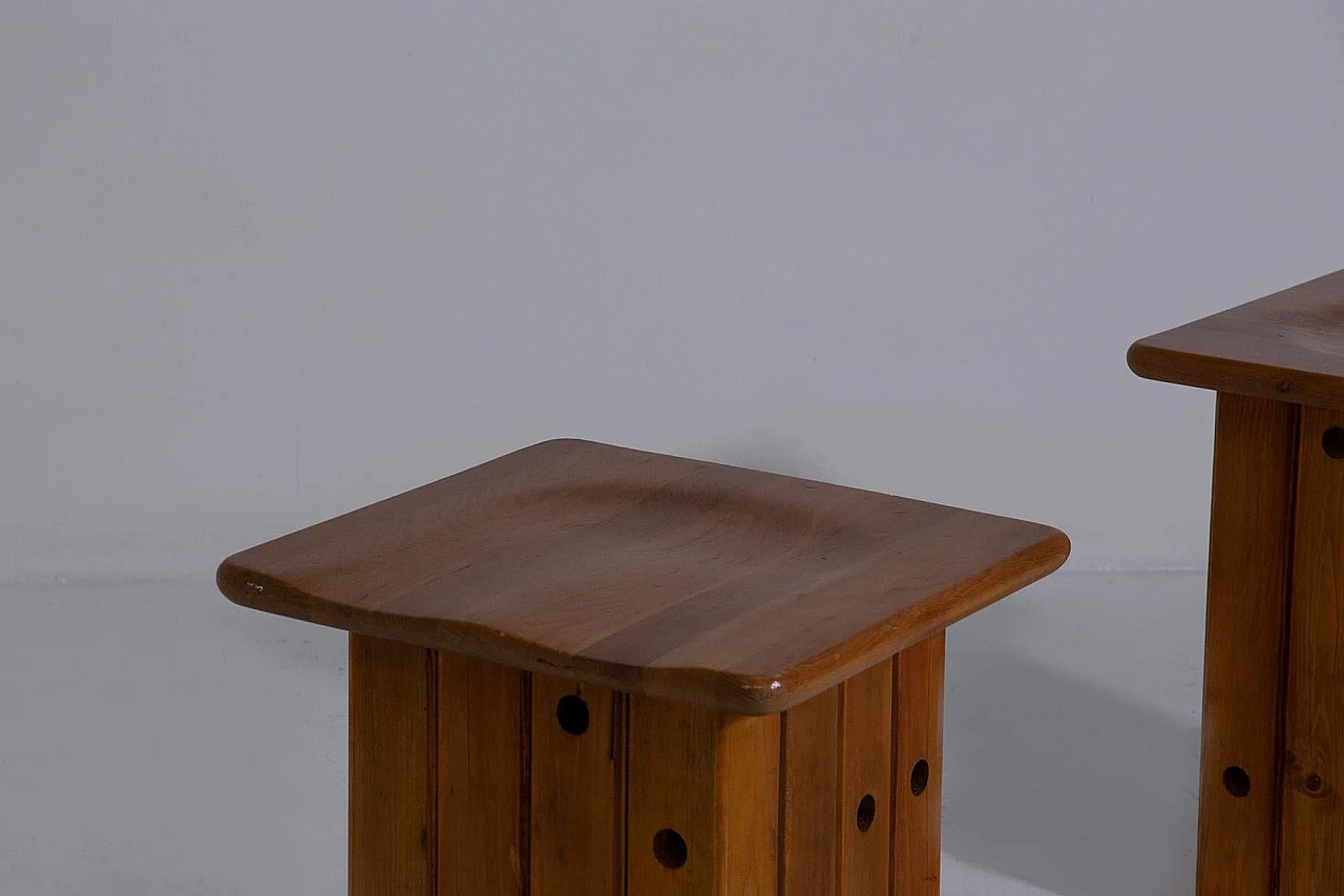 Pair of pine stools attributed to Giuseppe Rivadossi, 1970s 13