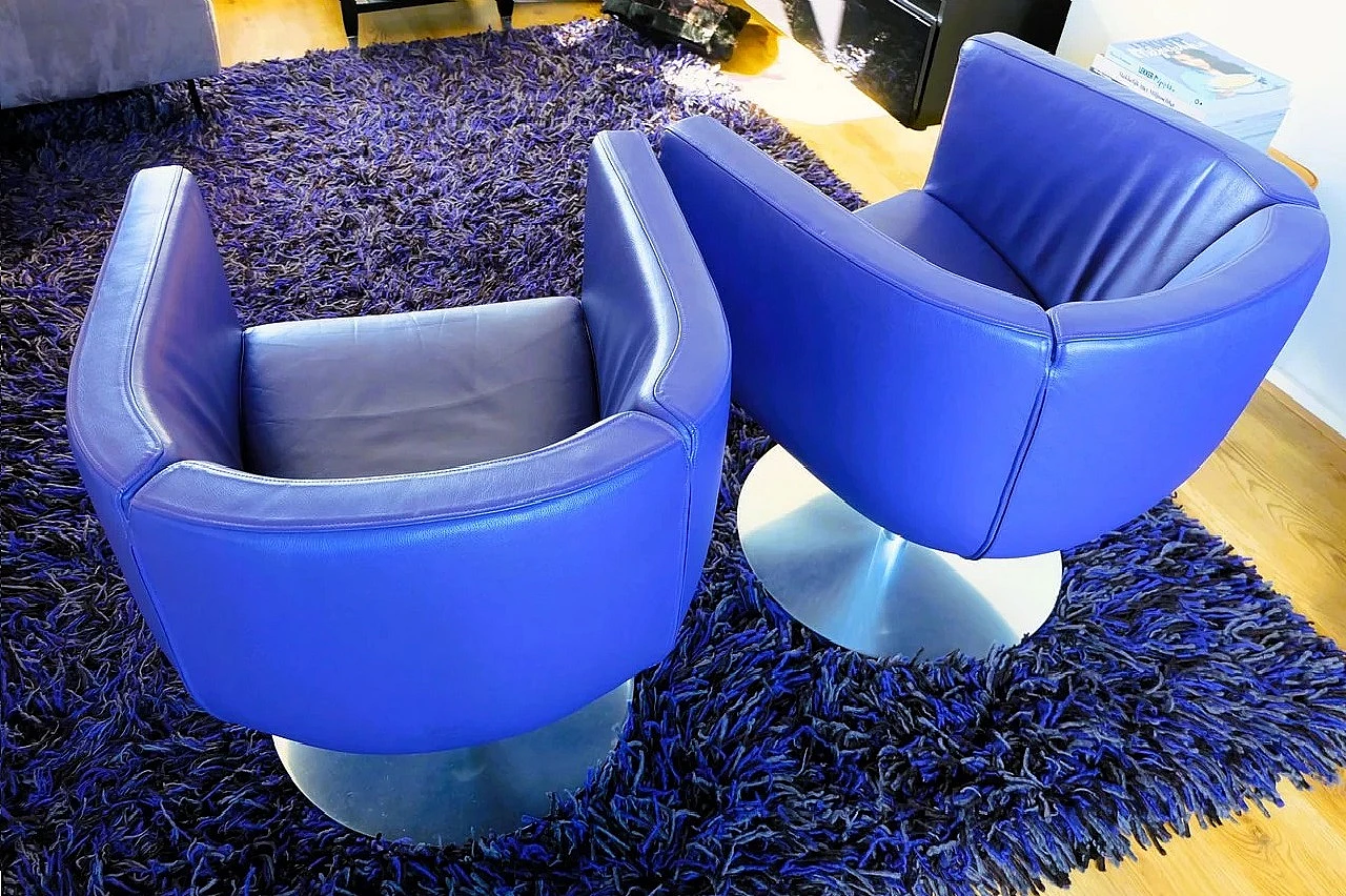 Pair of Tulip blue armchairs by Jeffrey Bernett for B&B, 2008 2