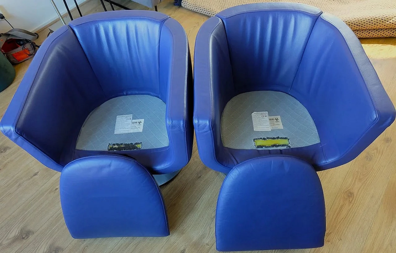 Pair of Tulip blue armchairs by Jeffrey Bernett for B&B, 2008 24